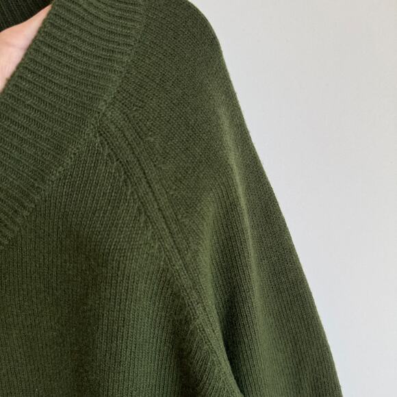 Robert Rodriguez V Neck Pullover Sweater Medium Green Black Lace Trim Wool Blend - Picture 5 of 16